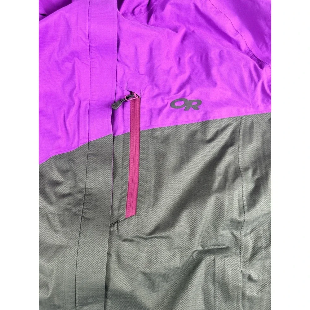 Outdoor Research Panorama Point Purple Gray Lightweight Rain Jacket Size XL